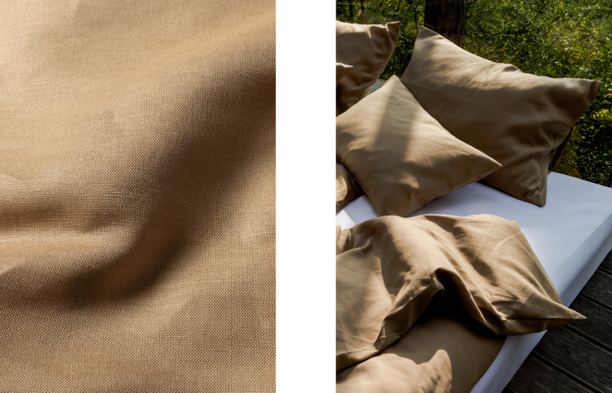 Our linen, Tencel™ Lyocell and cotton blend Natural Twist bed linen